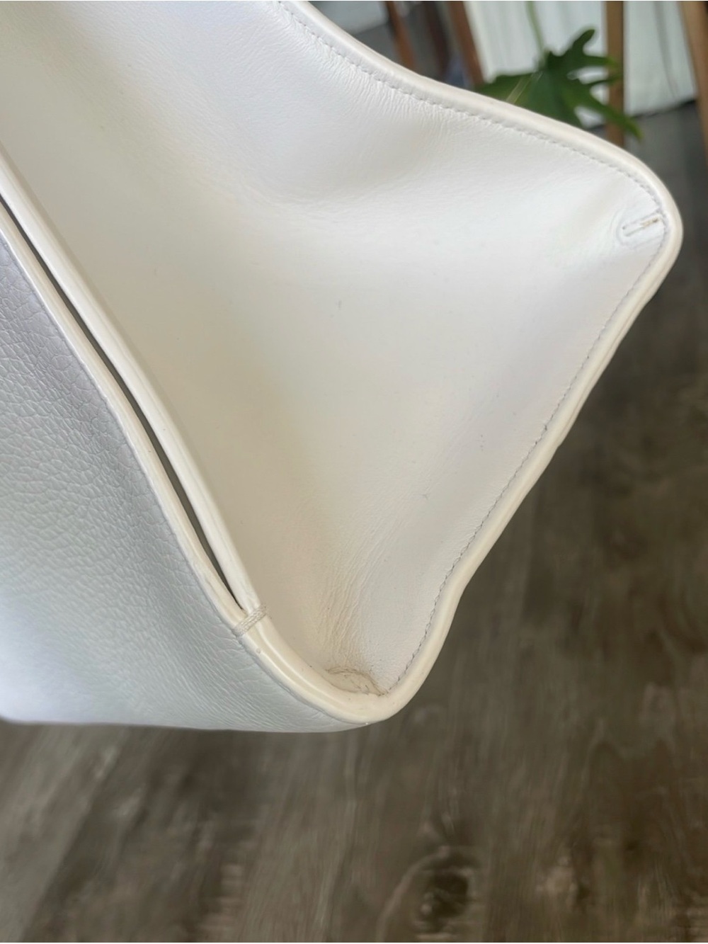 Dior White Leather Top-Handle Satchel with Silver Hardware - Picture 6 of 6